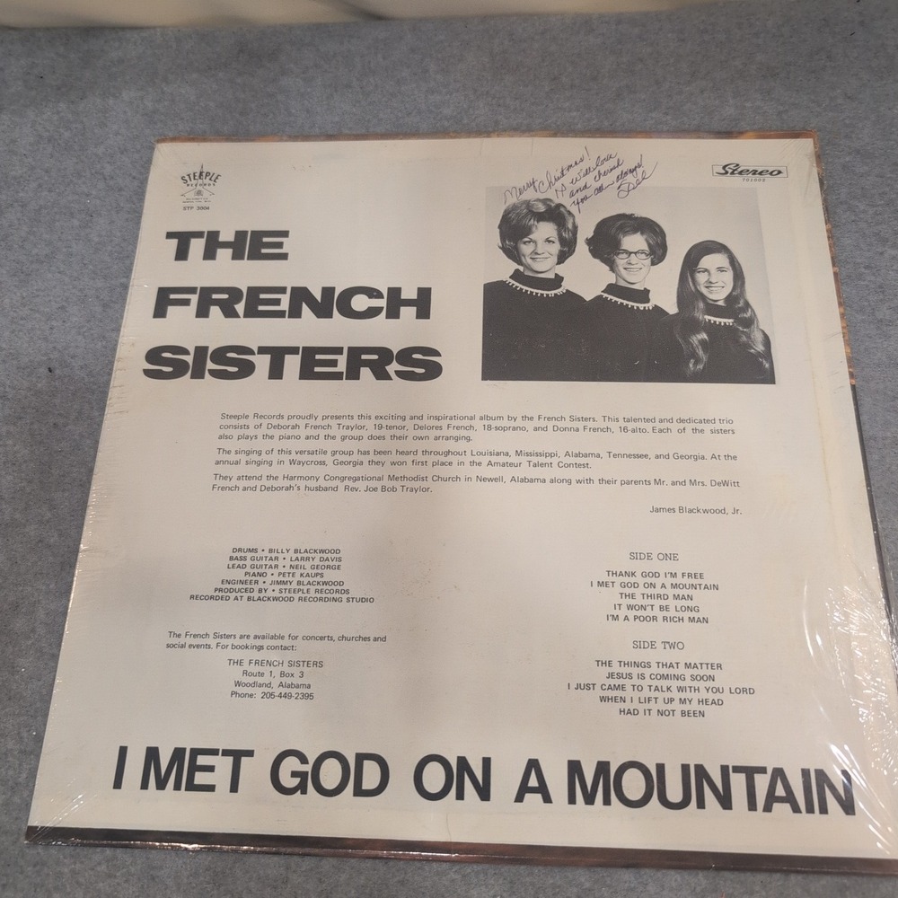 The French Sisters I Met God On A Mountain Vinyl LP Signed Sealed Steeple STP - Picture 2 of 3